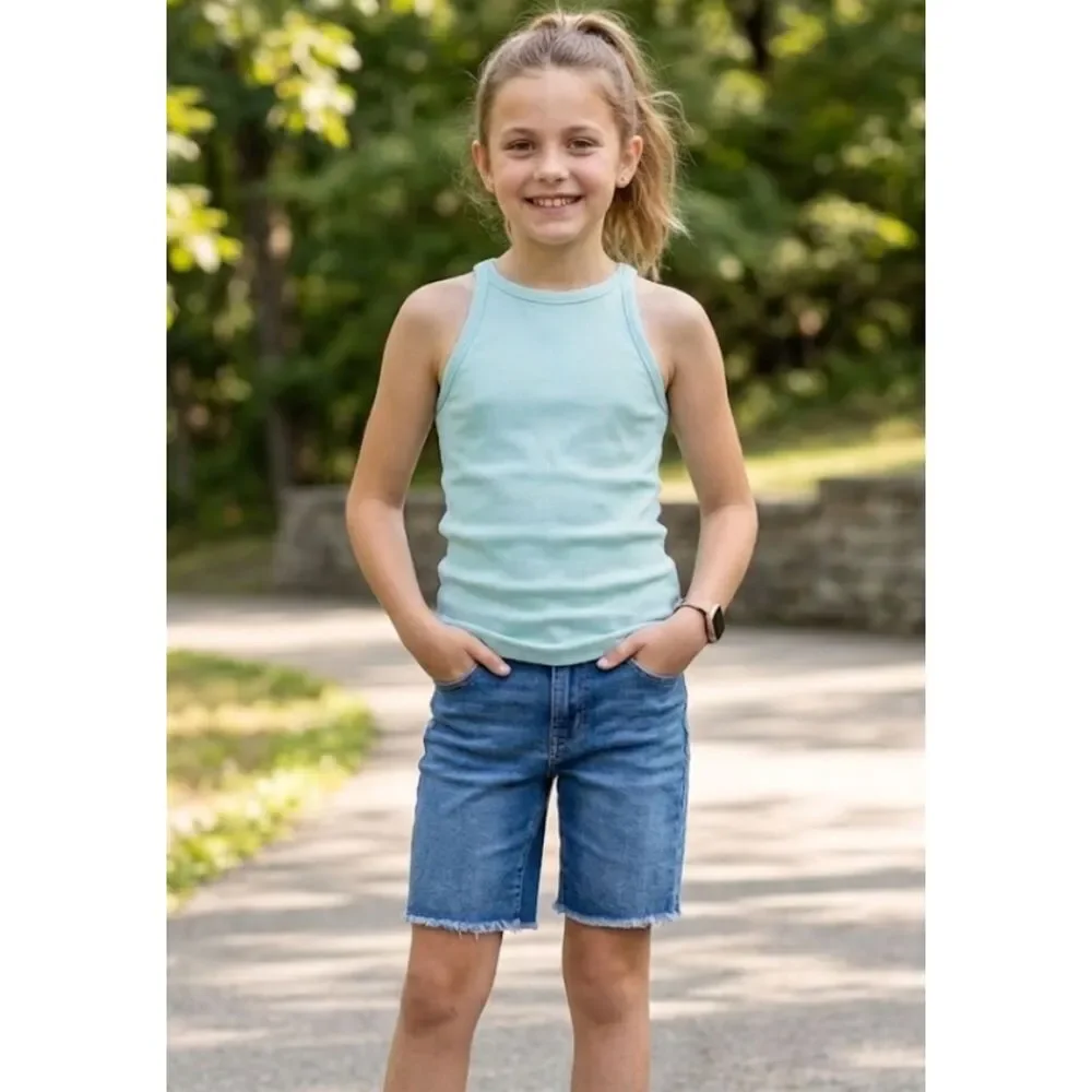 New Gap Kids Ribbed High Neck Tank Top Girl's Size 12-13 XL